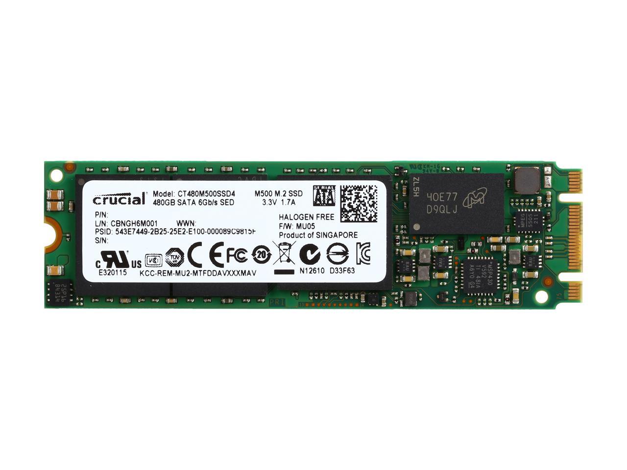Crucial M500 M.2 2280 480GB SATA III MLC Internal Solid State Drive (SSD) CT480M500SSD4