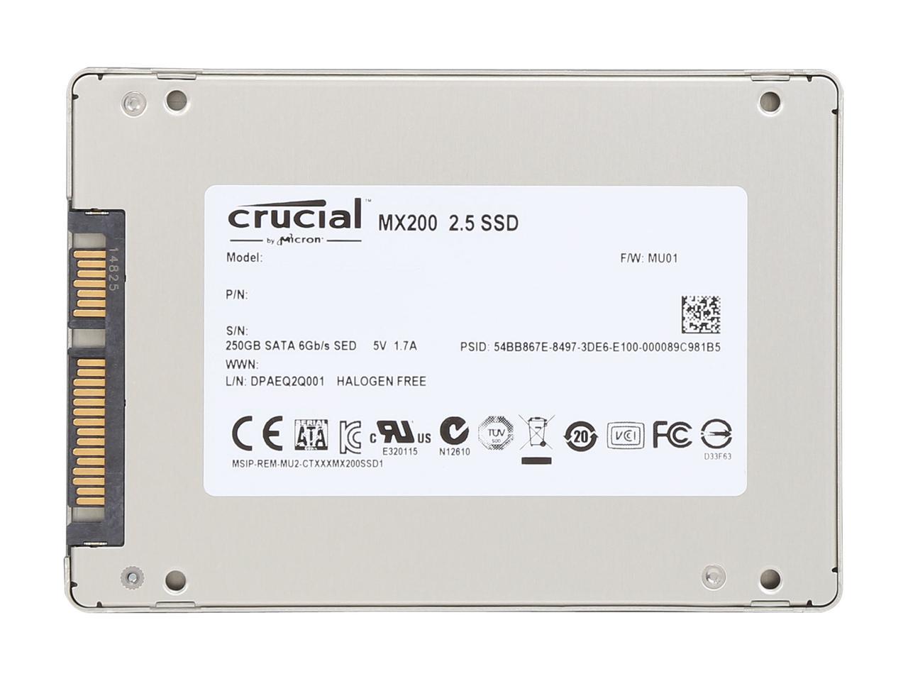 Crucial MX200 2.5" 250GB SATA III MLC Internal Solid State Drive (SSD) CT250MX200SSD1