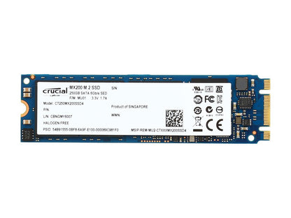 Crucial MX200 M.2 Type 2280SS (Single Sided) 250GB SATA 6Gbps (SATA III) Micron 16nm MLC NAND Internal Solid State Drive (SSD) CT250MX200SSD4