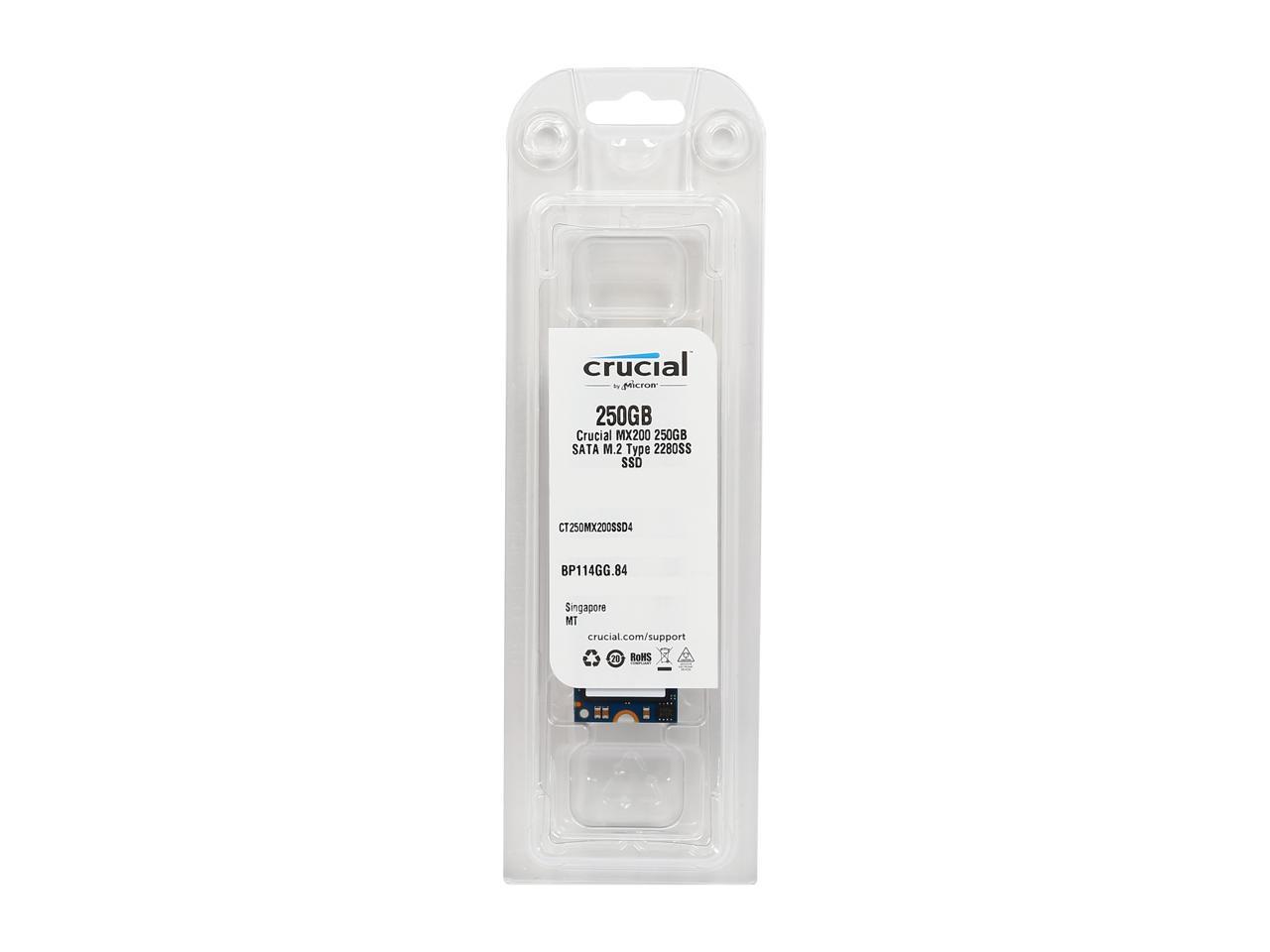 Crucial MX200 M.2 Type 2280SS (Single Sided) 250GB SATA 6Gbps (SATA III) Micron 16nm MLC NAND Internal Solid State Drive (SSD) CT250MX200SSD4