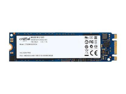 Crucial MX200 M.2 Type 2280SS (Single Sided) 500GB SATA 6Gbps (SATA III) Micron 16nm MLC NAND Internal Solid State Drive (SSD) CT500MX200SSD4