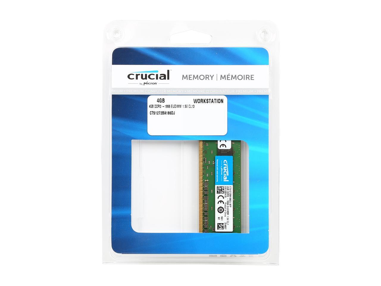Crucial 4GB 240-Pin DDR3 SDRAM ECC DDR3 1866 (PC3 14900) Server Memory Model CT51272BA186DJ
