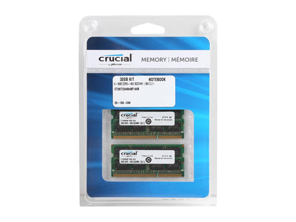 Crucial 32GB (2 x 16GB) 204-Pin DDR3 SO-DIMM DDR3L 1600 (PC3L 12800) Laptop Memory Model CT2KIT204864BF160B