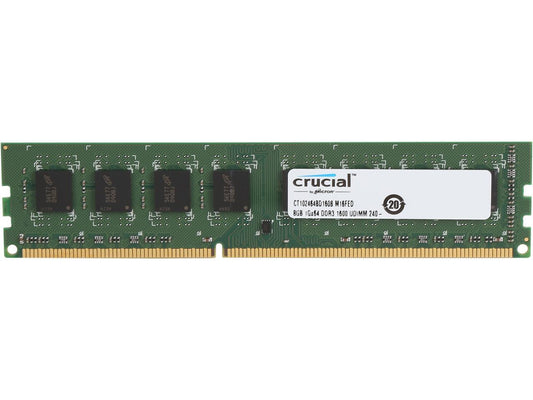 Crucial 8GB 240-Pin DDR3 SDRAM DDR3L 1600 (PC3L 12800) Desktop Memory Model CT102464BD160B