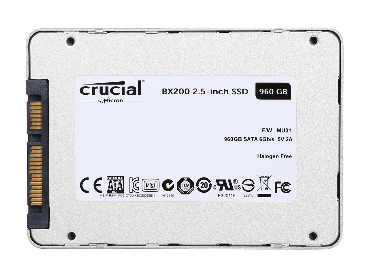 Crucial BX200 2.5" 960GB SATA III Internal Solid State Drive (SSD) CT960BX200SSD1