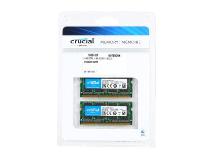 Crucial 16GB (2 x 8GB) DDR3L 1866 (PC3L 14900) Unbuffered Memory for Mac Model CT2K8G3S186DM