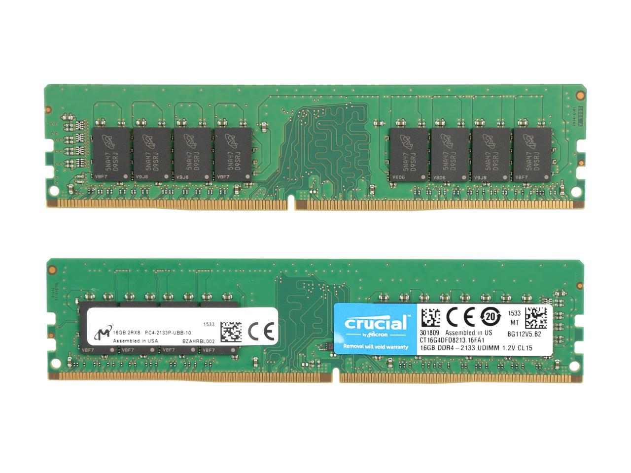 Crucial 32GB (2 x 16GB) 288-Pin DDR4 SDRAM DDR4 2133 (PC4 17000) Major Brand Chipset Desktop Memory Model CT2K16G4DFD8213