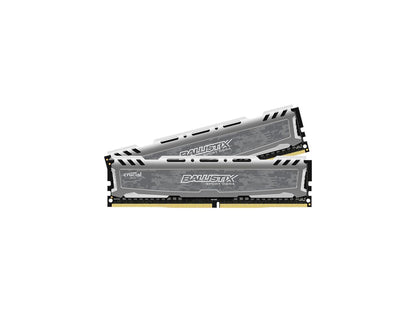 Ballistix Sport LT 32GB Kit (16GBx2) DDR4 2400 MT/s (PC4-19200) DIMM 288-Pin - BLS2K16G4D240FSB (Gray)