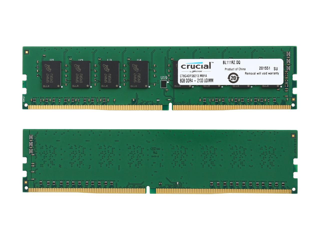 Crucial 32GB (4 x 8GB) 288-Pin DDR4 SDRAM DDR4 2133 (PC4 17000) Desktop Memory Model CT4K8G4DFS8213