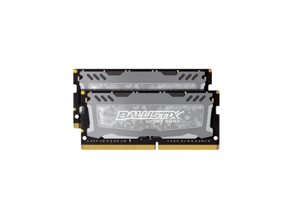 Crucial Ballistix Sport LT 2400 MHz DDR4 DRAM Laptop Gaming Memory Kit 32GB (16GBx2) CL16 BLS2K16G4S240FSD (Gray)