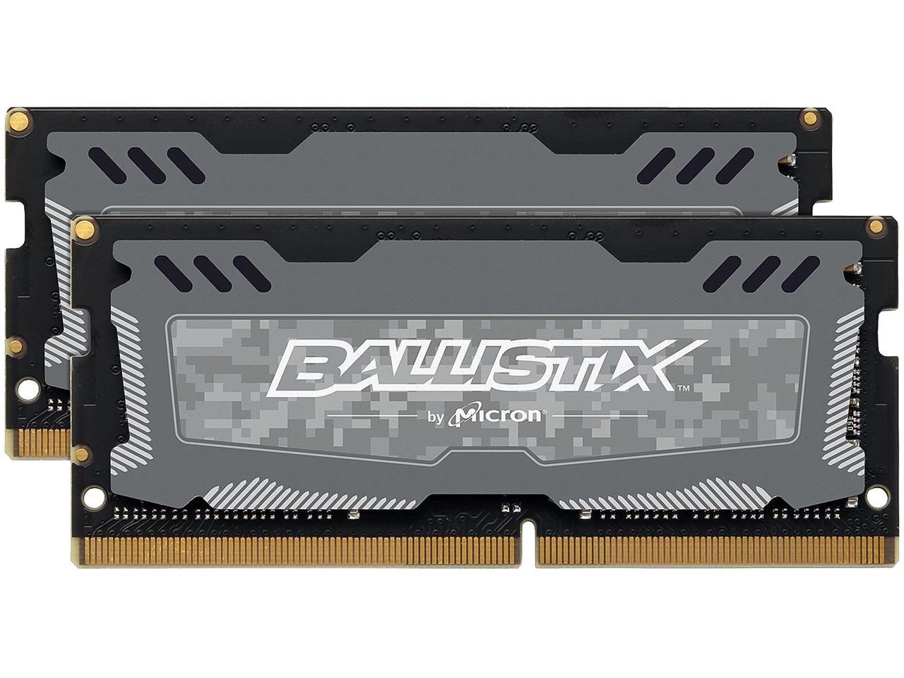 Crucial Ballistix Sport LT 2400 MHz DDR4 DRAM Laptop Gaming Memory Kit 32GB (16GBx2) CL16 BLS2K16G4S240FSD (Gray)