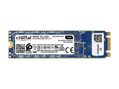 Crucial MX500 500GB 3D NAND SATA M.2 (2280SS) Internal SSD, up to 560 MB/s - CT500MX500SSD4