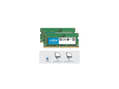 Crucial 16GB Kit (8GBx2) DDR4 2666 MT/s (PC4-21300) CL19 SR x8 SODIMM 260-Pin for Mac - CT2K8G4S266M