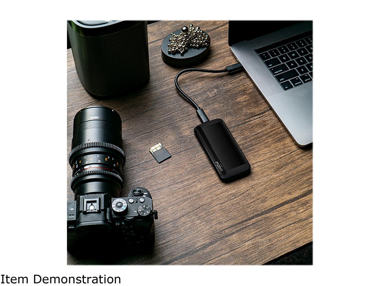 Crucial 1TB X8 Portable SSD - Up to 1050 MB/s - USB 3.2 - USB-C, USB-A - CT1000X8SSD9