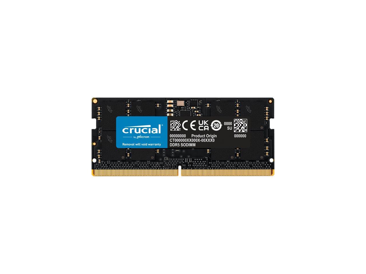 Crucial 32GB 262-Pin DDR5 SO-DIMM DDR5 4800 (PC4 38400) Laptop Memory Model CT32G48C40S5