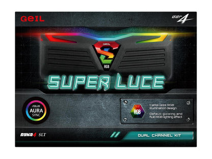 GeIL SUPER LUCE RGB SYNC 16GB (2 x 8GB) 288-Pin DDR4 SDRAM DDR4 3000 (PC4 24000) Intel XMP 2.0 Desktop Memory Model GLS416GB3000C16ADC