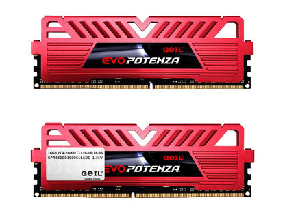 GeIL EVO POTENZA AMD 32GB (2 x 16GB) 288-Pin DDR4 SDRAM DDR4 3000 (PC4 24000) Desktop Memory Model GAPR432GB3000C16ADC