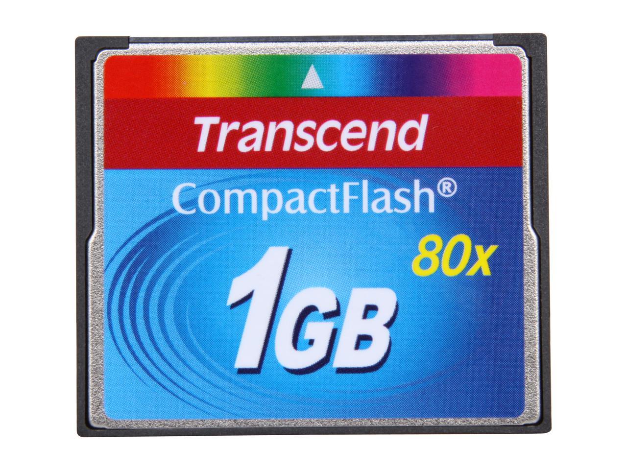 Transcend 1GB Compact Flash (CF) Flash Card Model TS1GCF80