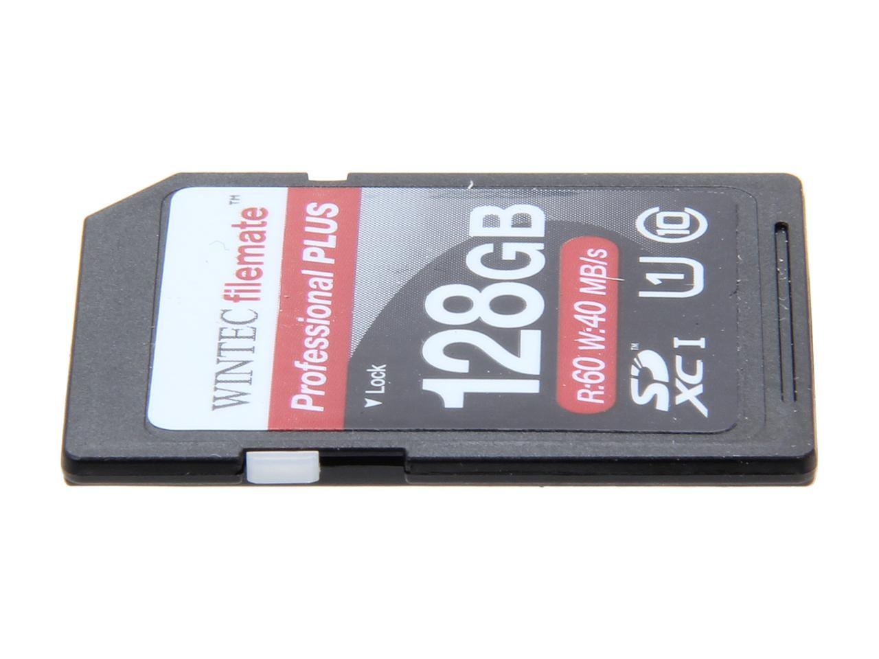Wintec Professional PLUS 128GB Secure Digital Extended Capacity (SDXC) Flash Card Model 3FMSD128GU1PI-R