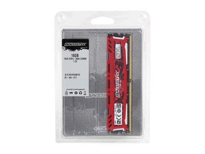 Ballistix Sport LT 16GB Single DDR4 2666 MT/s (PC4-21300) DR x8 DIMM 288-Pin Memory - BLS16G4D26BFSE (Red)