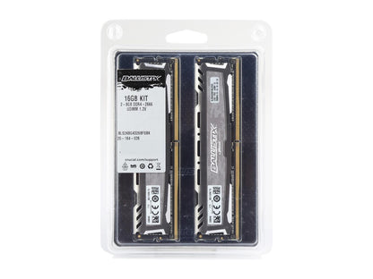 Ballistix Sport LT 16GB Kit (8GBx2) DDR4 2666 MT/s (PC4-21300) SR x8 DIMM 288-Pin - BLS2K8G4D26BFSBK (Gray)