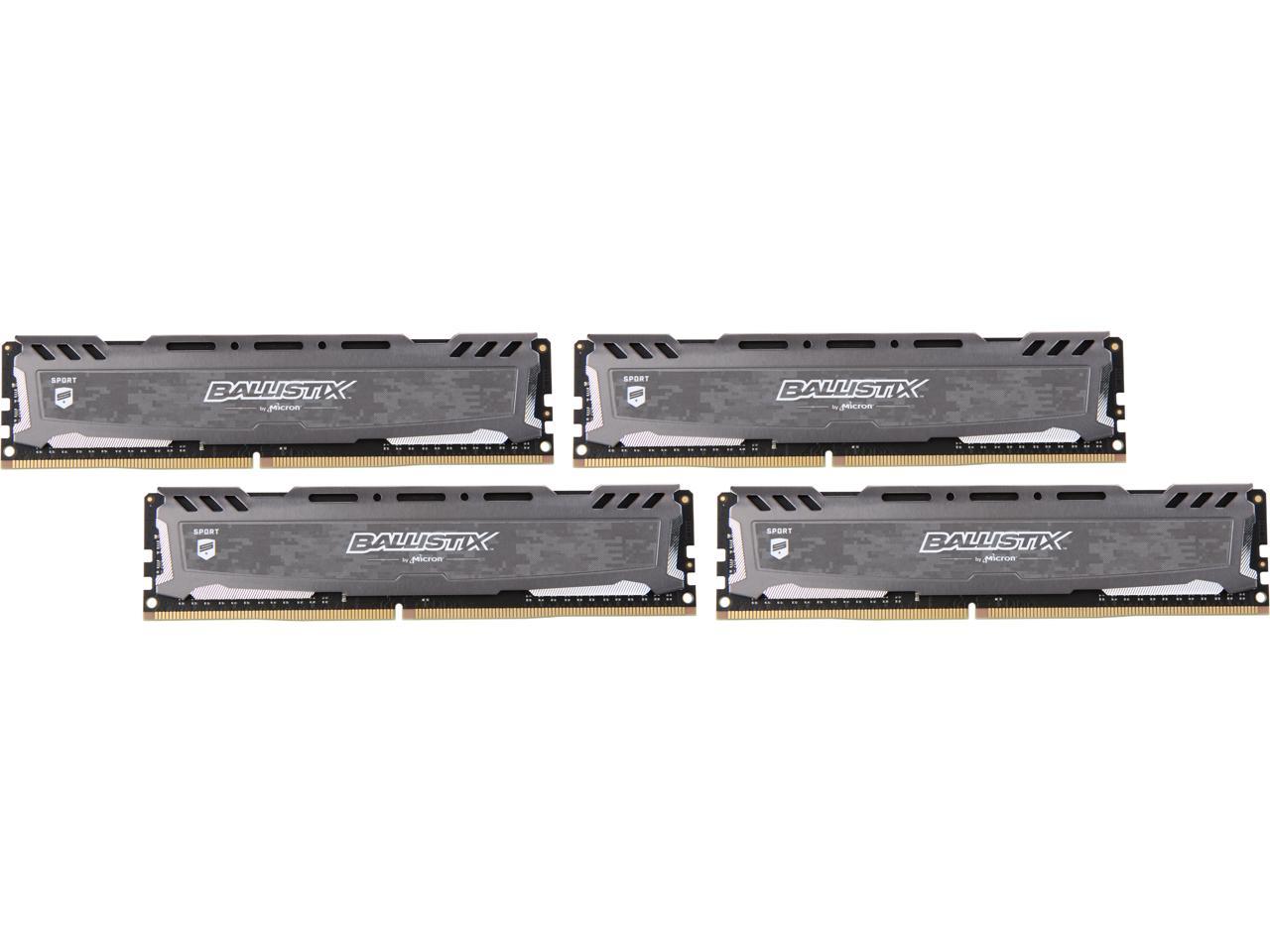 Ballistix Sport LT 32GB (4 x 8GB) 288-Pin DDR4 SDRAM DDR4 3000 (PC4 24000) Desktop Memory Model BLS4K8G4D30AESBK