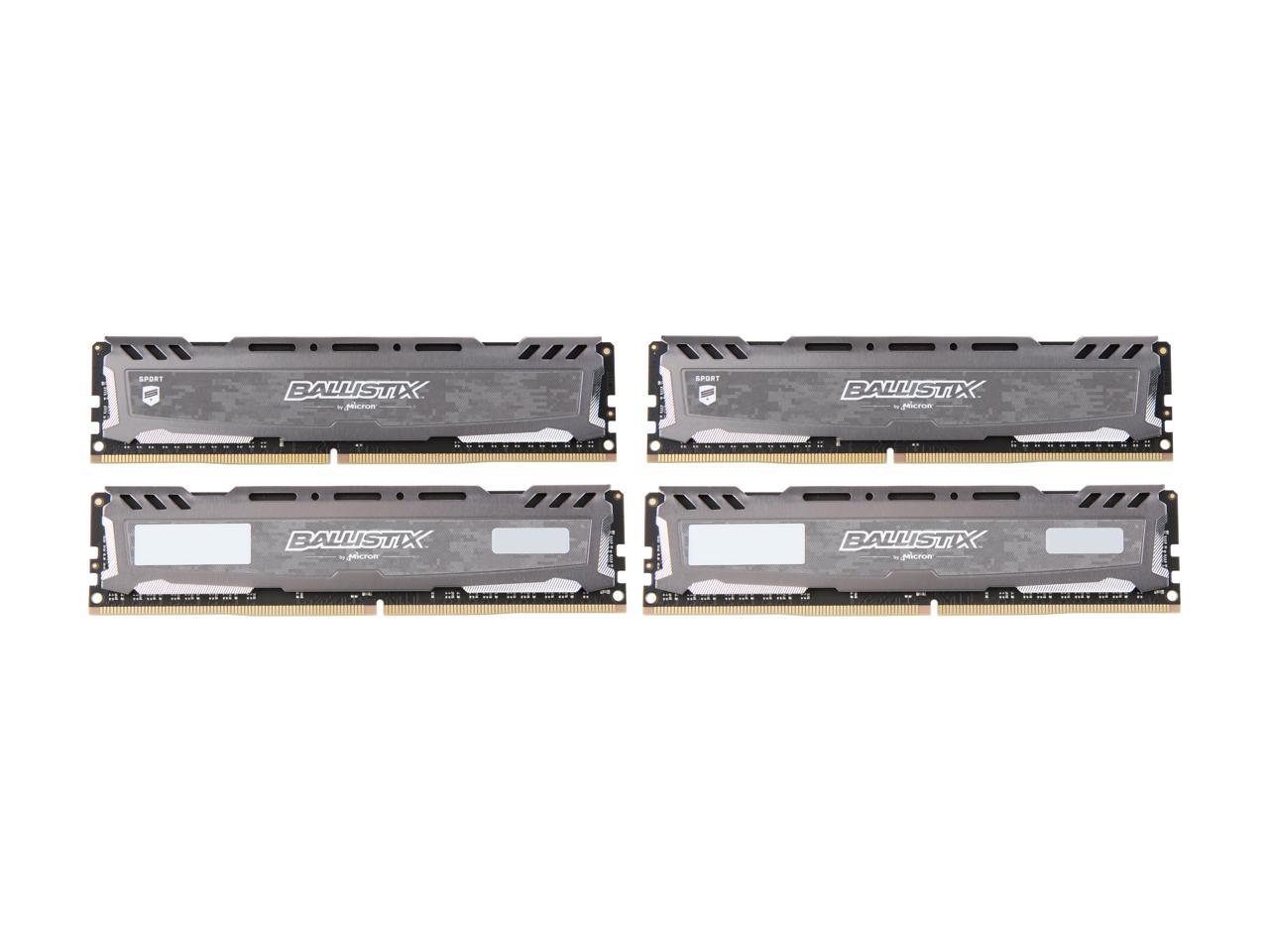 Ballistix Sport LT 32GB (4 x 8GB) 288-Pin DDR4 SDRAM DDR4 3000 (PC4 24000) Desktop Memory Model BLS4K8G4D30AESBK