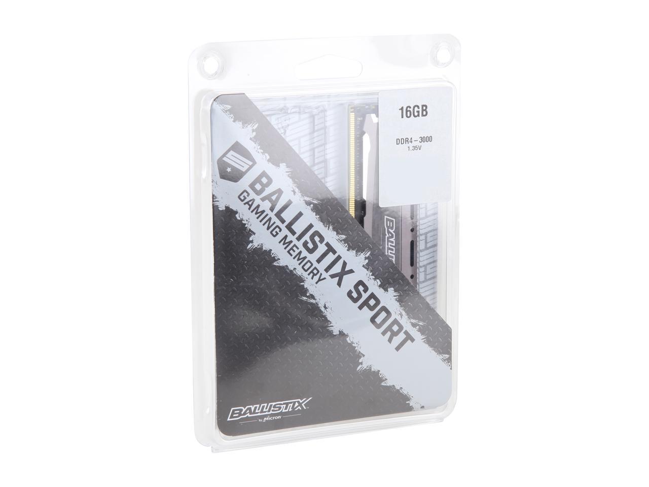 Ballistix Sport LT 16GB 288-Pin DDR4 SDRAM DDR4 3000 (PC4 24000) Desktop Memory Model BLS16G4D30AESB