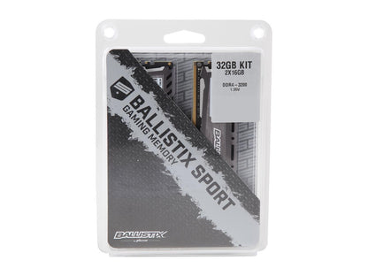 Ballistix Sport LT 32GB (2 x 16GB) 288-Pin DDR4 SDRAM DDR4 3200 (PC4 25600) Desktop Memory Model BLS2K16G4D32AESB
