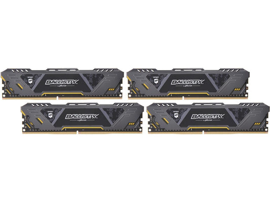 Crucial Ballistix Sport AT 3200 MHz DDR4 DRAM Desktop Gaming Memory Kit 32GB (8GBx4) CL16 BLS4K8G4D32AESTK
