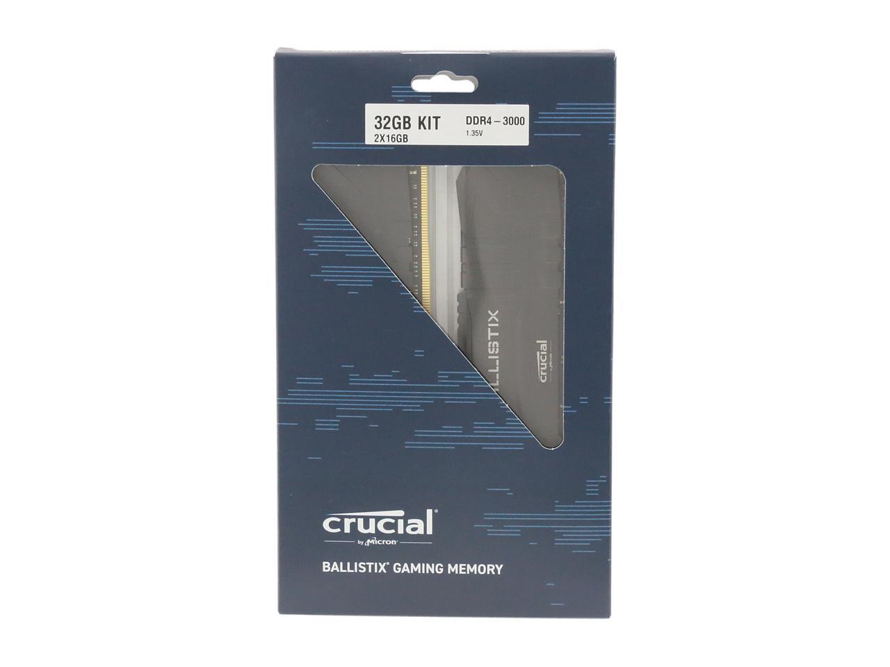 Crucial Ballistix 32GB (2 x 16GB) 288-Pin DDR4 SDRAM DDR4 3000 (PC4 24000) Desktop Memory Model BL2K16G30C15U4B