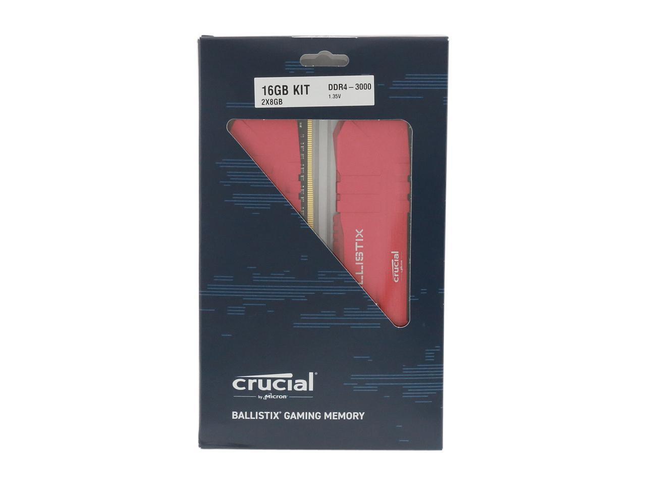 Crucial Ballistix 16GB (2 x 8GB) 288-Pin DDR4 SDRAM DDR4 3000 (PC4 24000) Desktop Memory Model BL2K8G30C15U4R