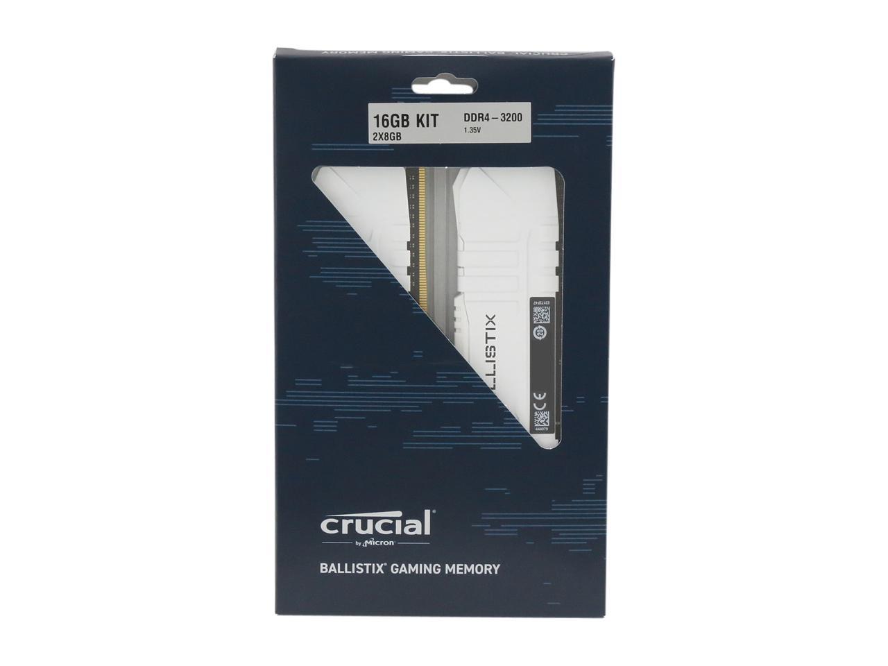 Crucial Ballistix 16GB (2 x 8GB) 288-Pin DDR4 SDRAM DDR4 3200 (PC4 25600) Intel XMP 2.0 Desktop Memory Model BL2K8G32C16U4W