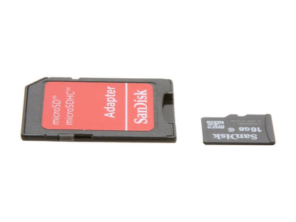 SanDisk 16GB microSDHC Flash Card w/ Adapter Model SDSDQM-016G-B35A