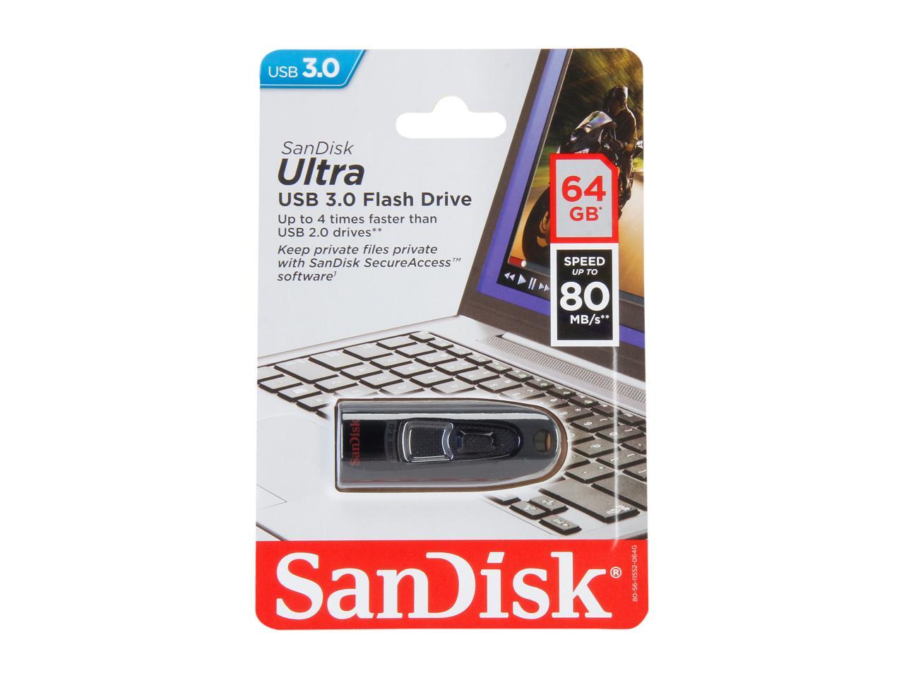 SanDisk Ultra 64GB USB 3.0 Flash Drive Model SDCZ48-064G-A46
