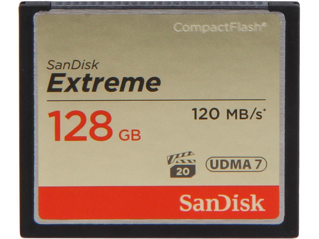 SanDisk 128GB Compact Flash (CF) Memory Card Model SDCFXS-128G-A46