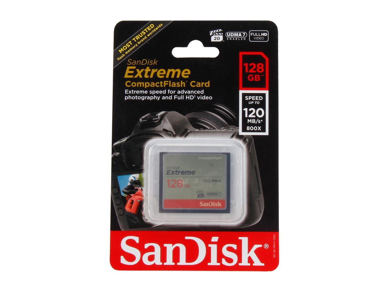 SanDisk 128GB Compact Flash (CF) Memory Card Model SDCFXS-128G-A46