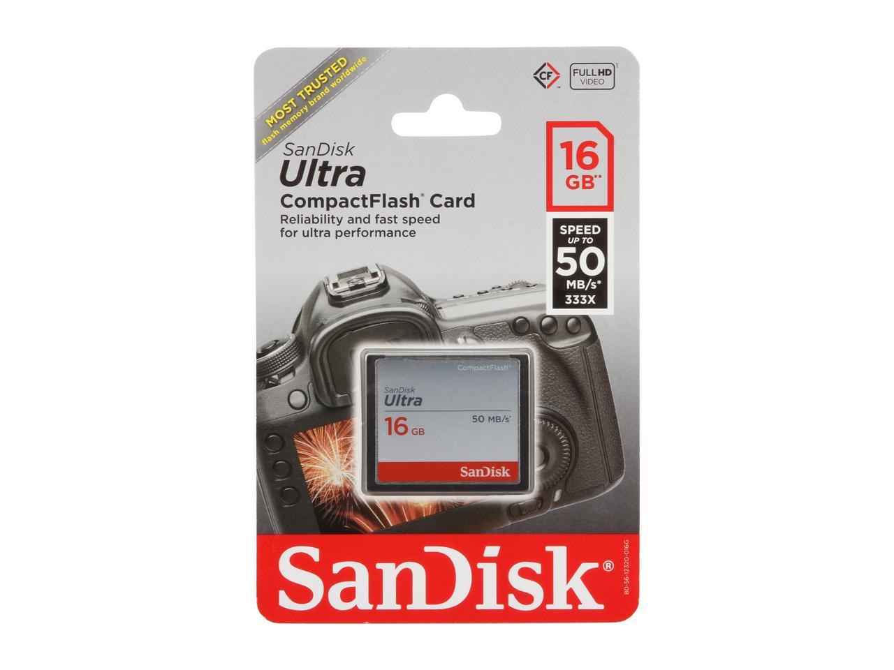SanDisk Ultra 16GB Compact Flash (CF) Flash Card Model SDCFHS-016G-A46