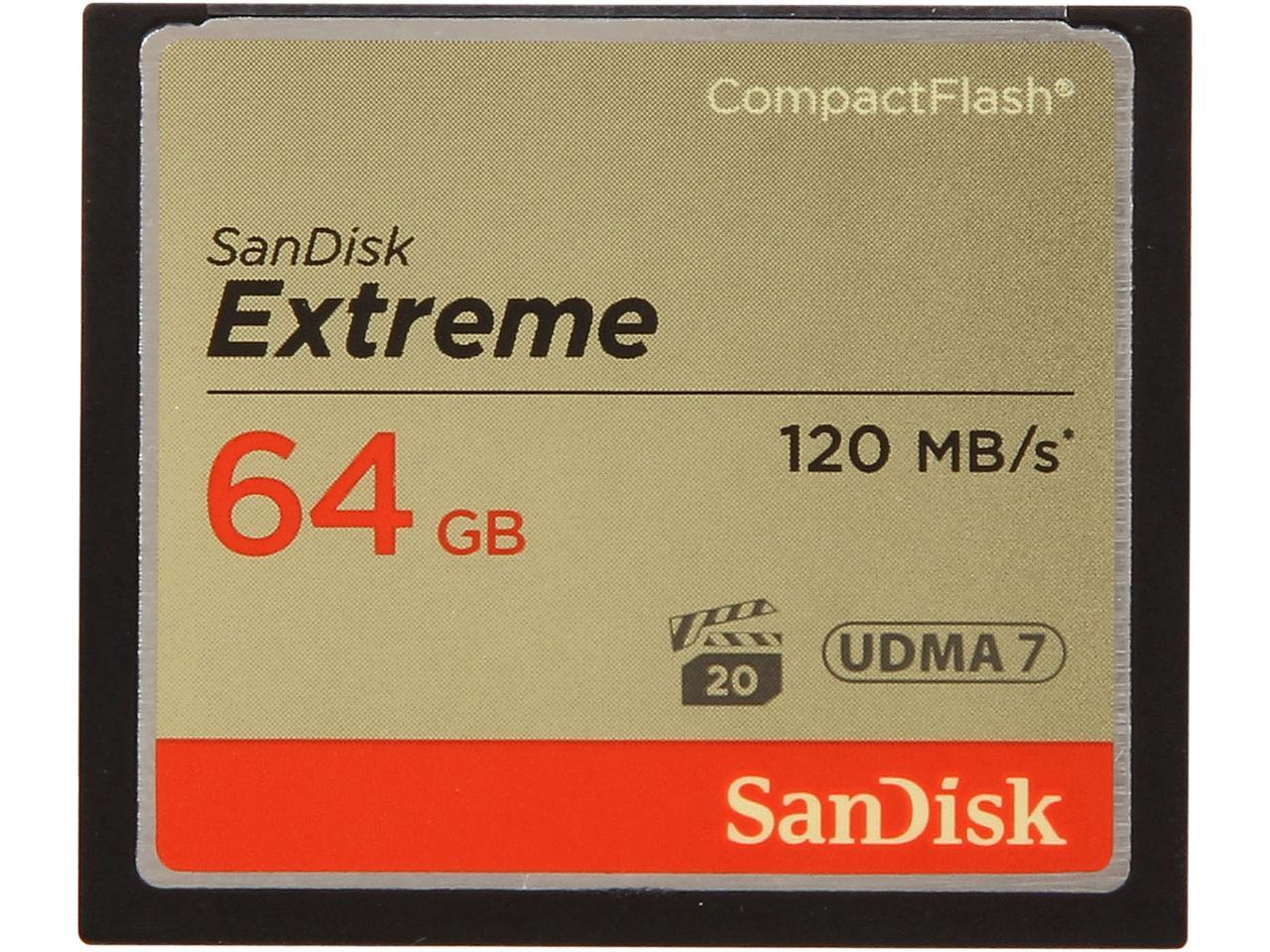 SanDisk 64GB Compact Flash (CF) Memory Card Extreme 400x UDMA Model SDCFXS-064G-A46