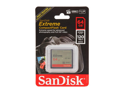 SanDisk 64GB Compact Flash (CF) Memory Card Extreme 400x UDMA Model SDCFXS-064G-A46