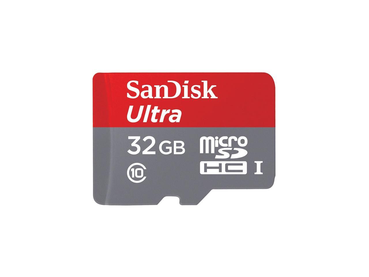 SanDisk 32GB Ultra microSDHC UHS-I / Class 10 Memory Card with Adapter, Speed Up to 80MB/s (SDSQUNC-032G-GN6MA)