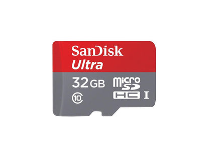 SanDisk 32GB Ultra microSDHC UHS-I / Class 10 Memory Card with Adapter, Speed Up to 80MB/s (SDSQUNC-032G-GN6MA)