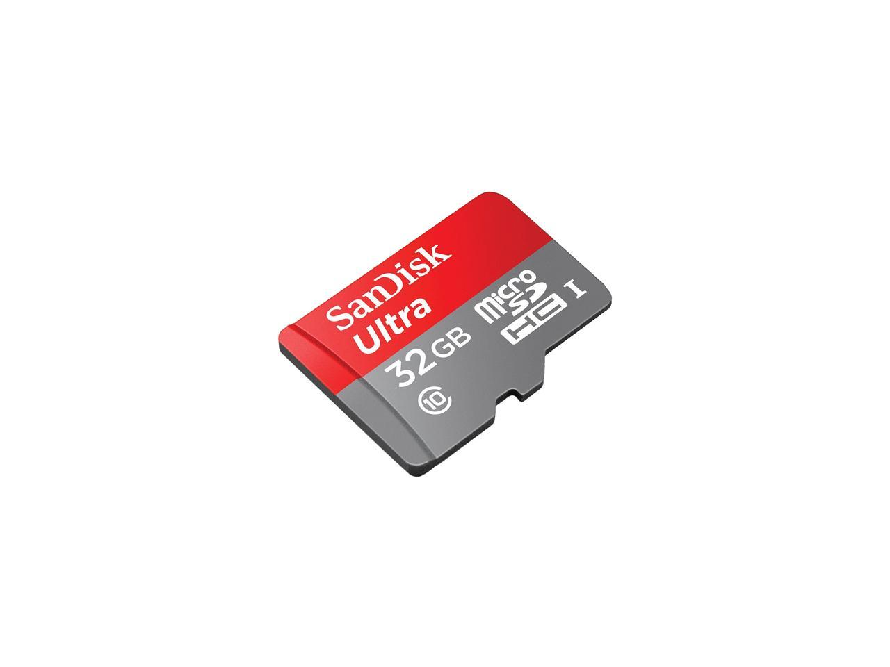 SanDisk 32GB Ultra microSDHC UHS-I / Class 10 Memory Card with Adapter, Speed Up to 80MB/s (SDSQUNC-032G-GN6MA)