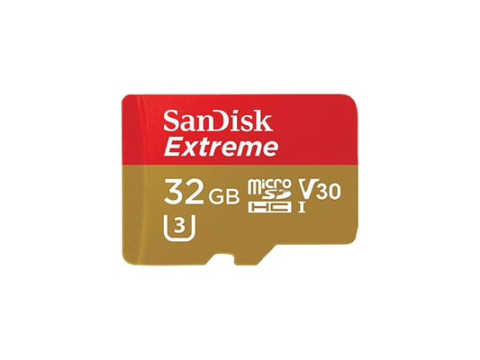 SanDisk 32GB Extreme microSDHC UHS-I/U3 Class 10 Memory Card with Adapter, Speed Up to 90MB/s (SDSQXVF-032G-GN6MA)