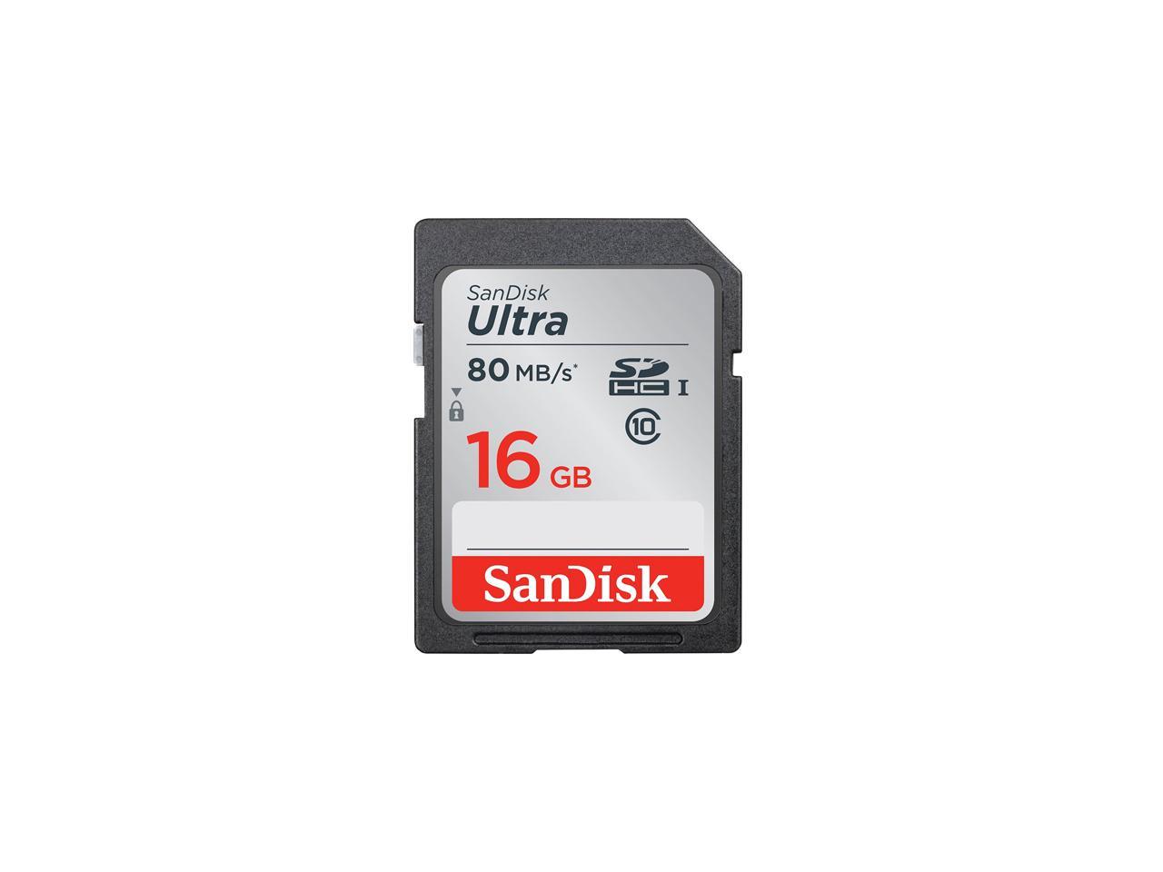 SanDisk 16GB Ultra SDHC UHS-I/Class 10 Memory Card, Speed Up to 80MB/s (SDSDUNC-016G-GN6IN)