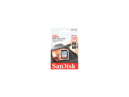 SanDisk 32GB Ultra SDHC UHS-I / Class 10 Memory Card, Speed Up to 80MB/s (SDSDUNC-032G-GN6IN)
