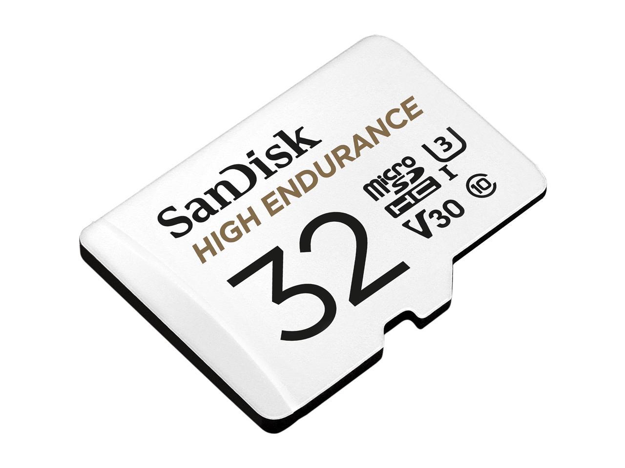 SanDisk 32GB High Endurance microSDHC C10, U3, V30, 4k UHD Memory Card with Adapter (SDSQQNR-032G-GN6IA)