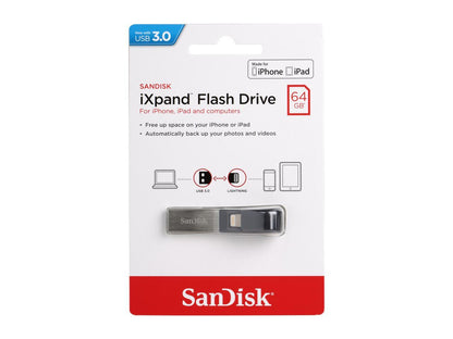 SanDisk 64GB iXpand Flash Drive for iPhone and iPad (SDIX30N-064G-GN6NN)