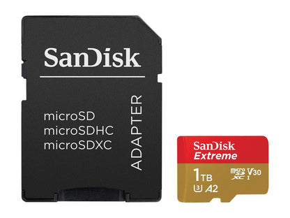 SanDisk 1TB Extreme microSDXC UHS-I/U3 A2 Memory Card with Adapter, Speed Up to 160MB/s (SDSQXA1-1T00-GN6MA)
