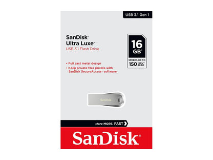 SanDisk 16GB Ultra Luxe USB 3.1 Flash Drive, Speed Up to 150MB/s (SDCZ74-016G-G46)